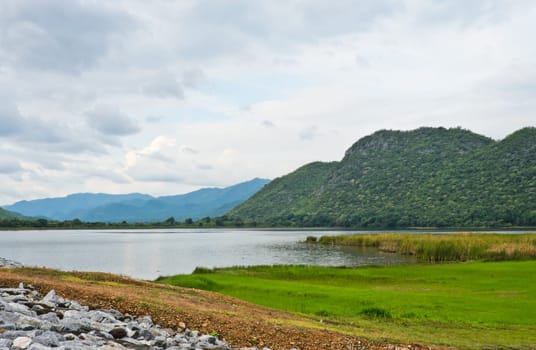 Beautiful landscape of Srinakarin dam, Thailand