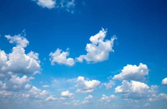 blue sky with clouds closeup