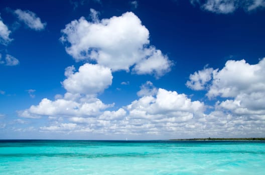 Caribbean clear beach and tropical sea