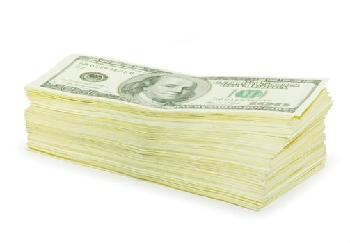 lot of money isolated on white background