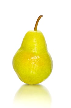 ripe fresh green pear isolated on white