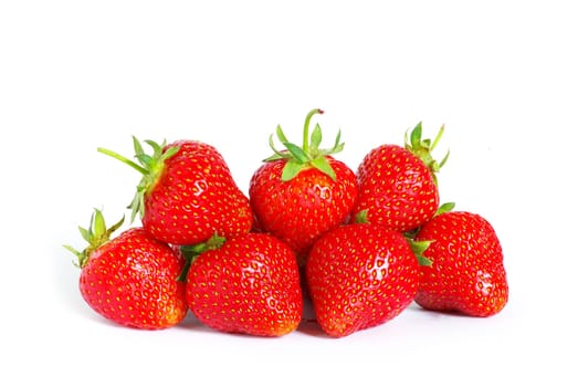 The strawberry isolated over white