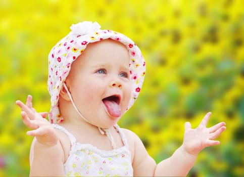 Portrait of happy baby girl