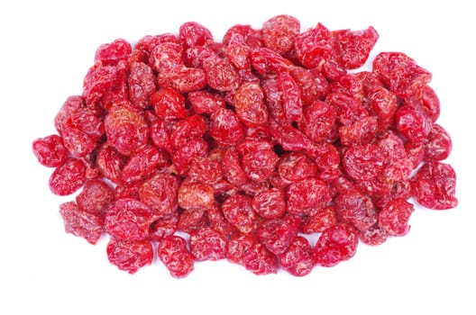 red dried goji berries on white