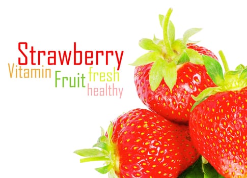 The fresh strawberry isolated on white background