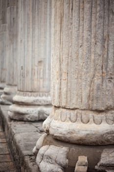 Close up of roman columns of San Lorenzo in Milan