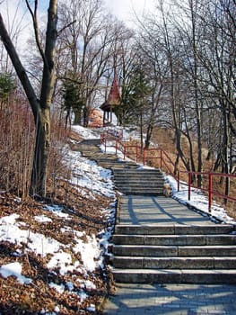 Hill with outlook and stairs