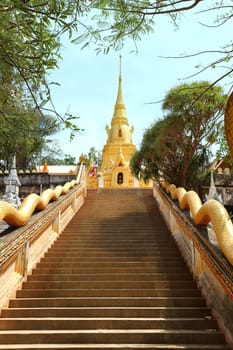 Stairs leading to the Buddhist temple