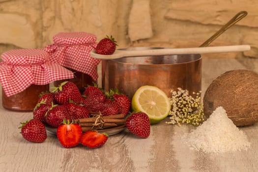 Strawberry jam cooking