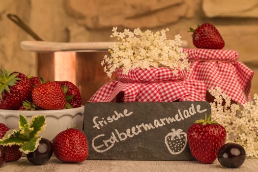 Strawberry jam cooking