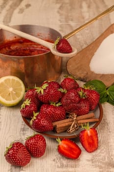 Strawberry jam cooking
