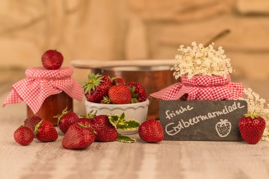 Strawberry jam cooking