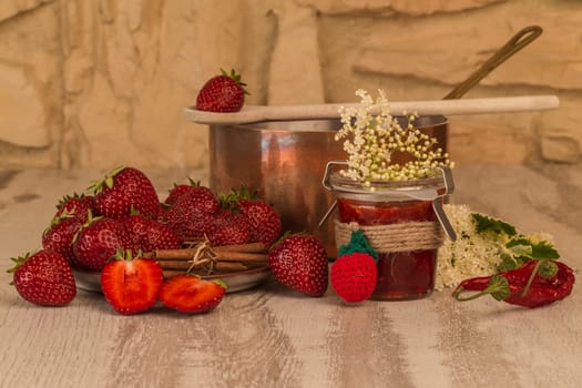 Strawberry jam cooking