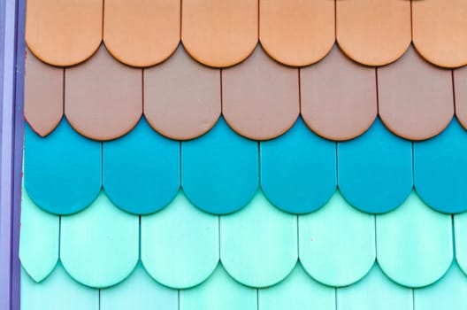 Close-up of red,black roof tiles and pans,texture.