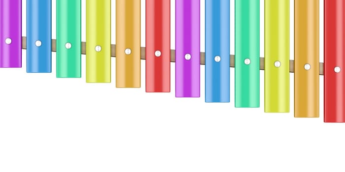Xylophone isolated on white, top view