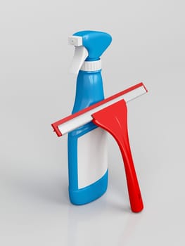 Squeegee and window cleaner spray bottle