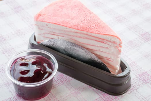 Delicious bekery set of crepe cake, stock photo