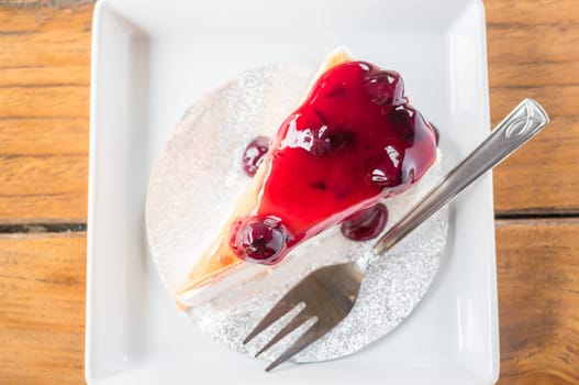 Blueberry crepe cake on top view, stock photo