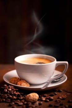 Cup of hot coffee