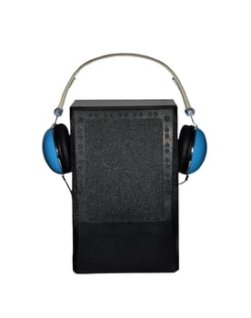 Headphones and box