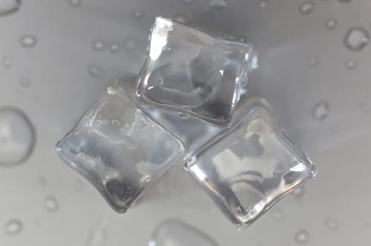 A close up shot of ice cubes
