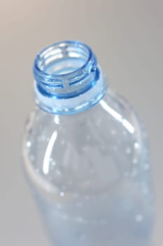 A close up shot of a water bottle