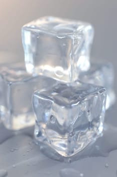 A close up shot of ice cubes