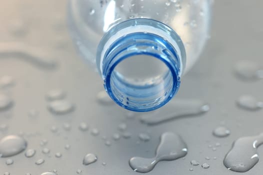 A close up shot of a water bottle