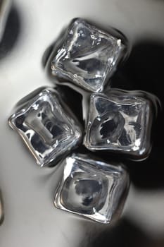 A close up shot of ice cubes
