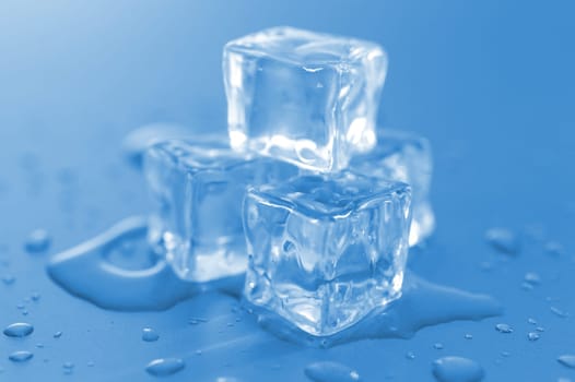 A close up shot of ice cubes
