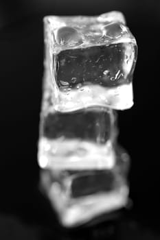 A close up shot of ice cubes