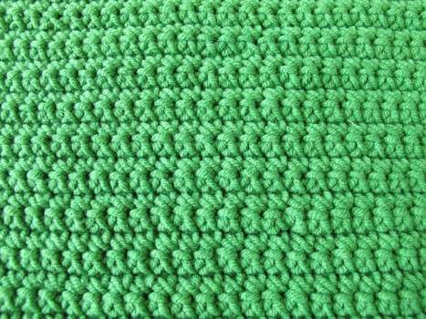 Crochet pattern of solid stitches in green