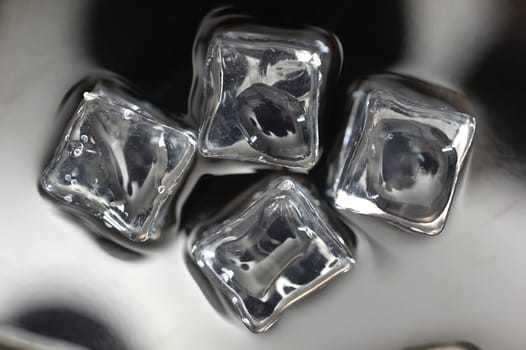 A close up shot of ice cubes