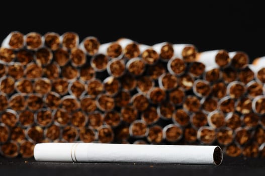 Close-up of Tobacco Cigarettes Background or texture