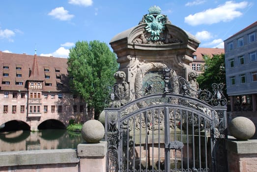 Nuremberg Holy Spirit Hospital Museum Bridge Pegnitz