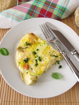 Rice tortilla with vegetables