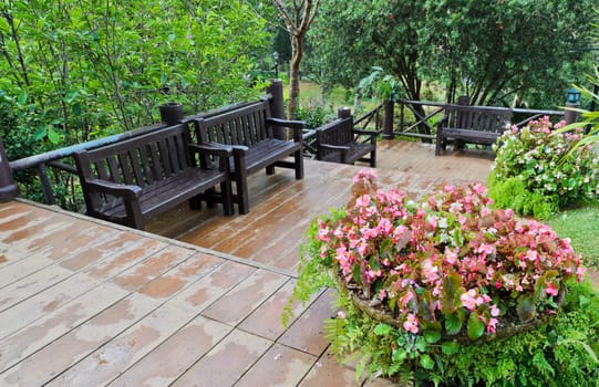 Garden bench for rest
