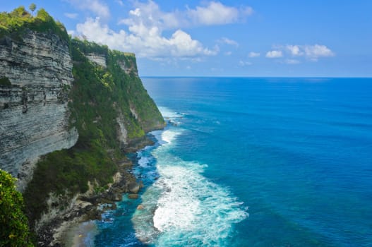 Uluwatu cliff bank in Bali, Indonesia