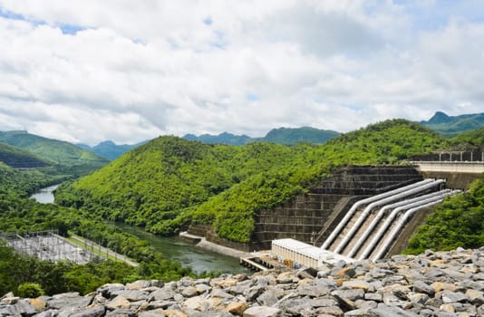 Hydroelectric power generation of Srinakarin Dam, Thailand