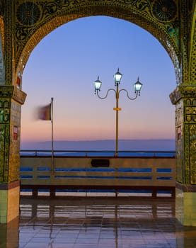 Sunset view from Mandalay Hill pavilion, Myanmar