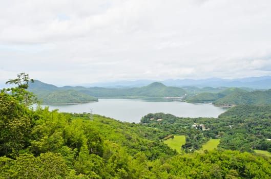 Scenic of Srinakarin Dam, Thailand