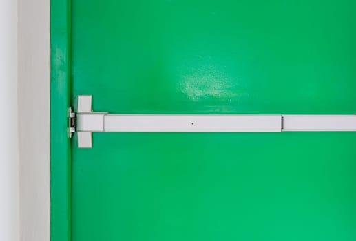 A push bar on emergency exit