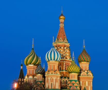 St. Basil's Cathedral in twilight, Moscow, Russia
