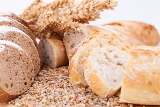 freshly baked bread sliced close-up macro food bakery cereal