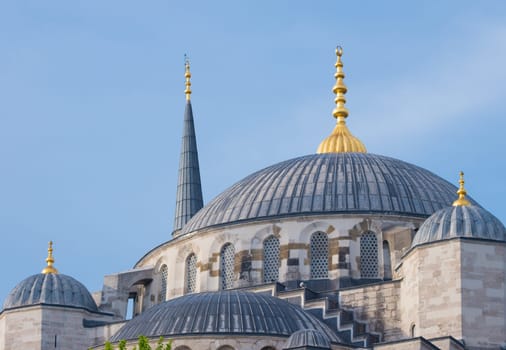 detail of the famous blue mosque in istanbul