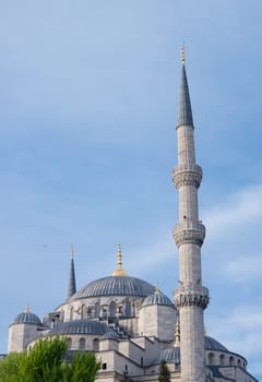 detail of the famous blue mosque in istanbul