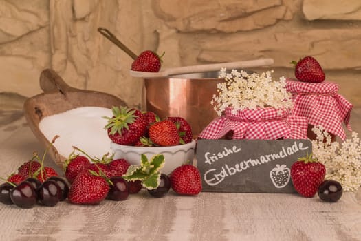 Strawberry jam cooking