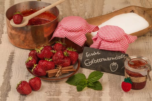 Strawberry jam cooking