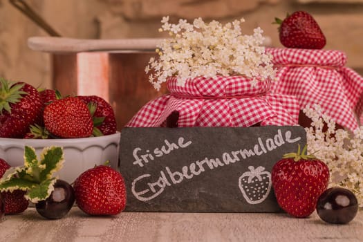 Strawberry jam cooking