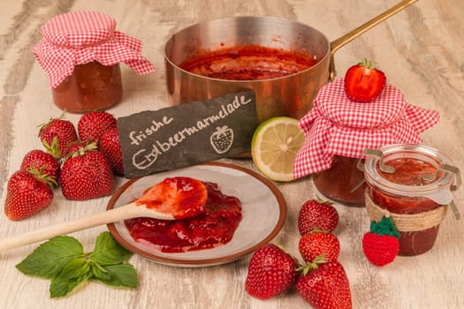 Strawberry jam cooking